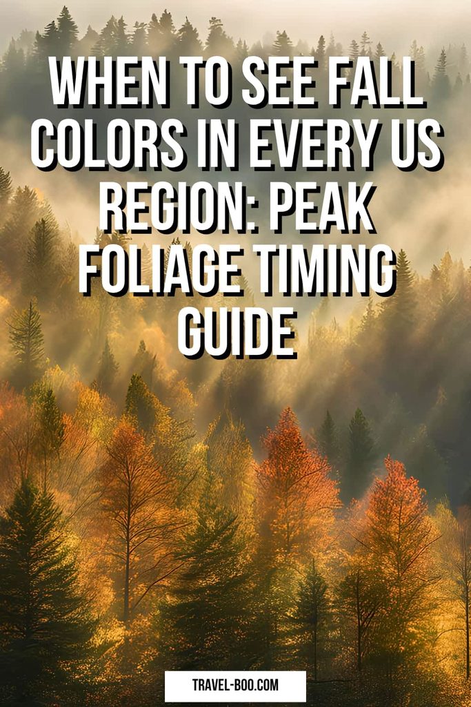 Golden aspens on a Colorado mountainside in late September, part of a US fall foliage timing guide covering peak colour dates in every region.