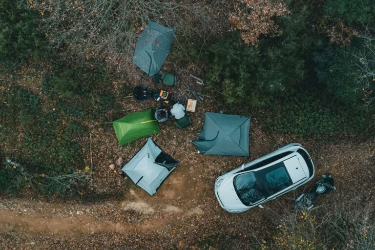 Aerial view of Car Camping site