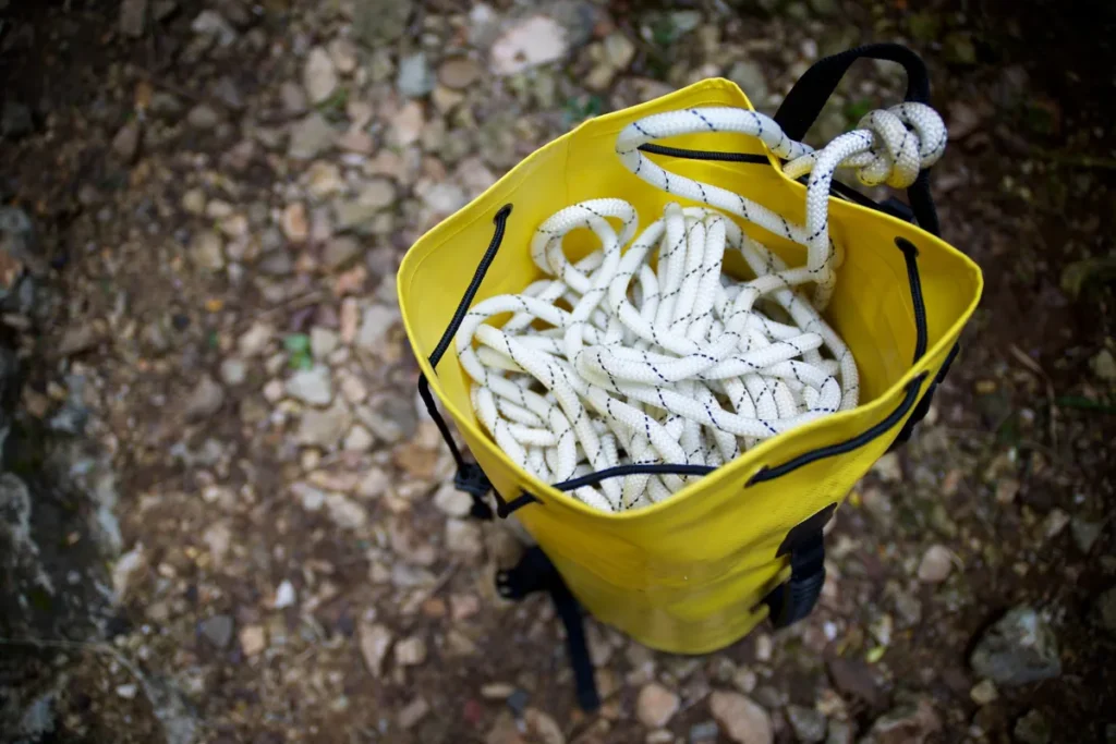 Tent rope storage