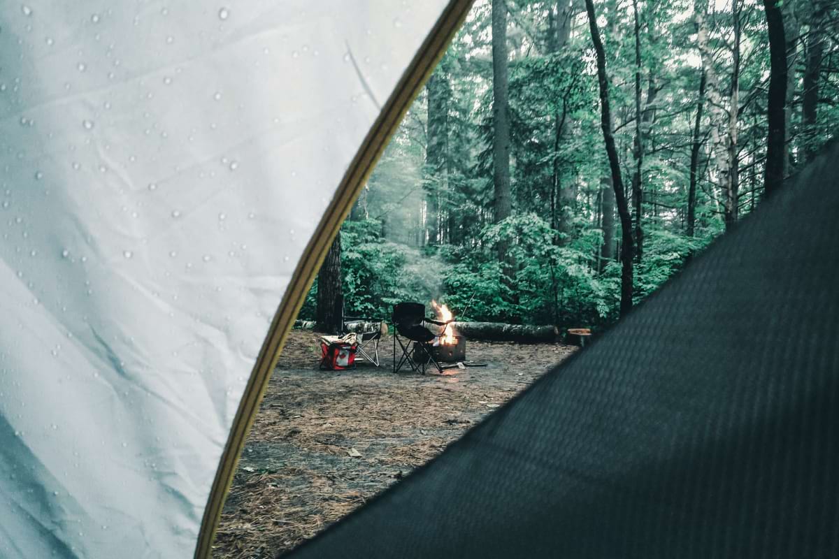 Camping in rain